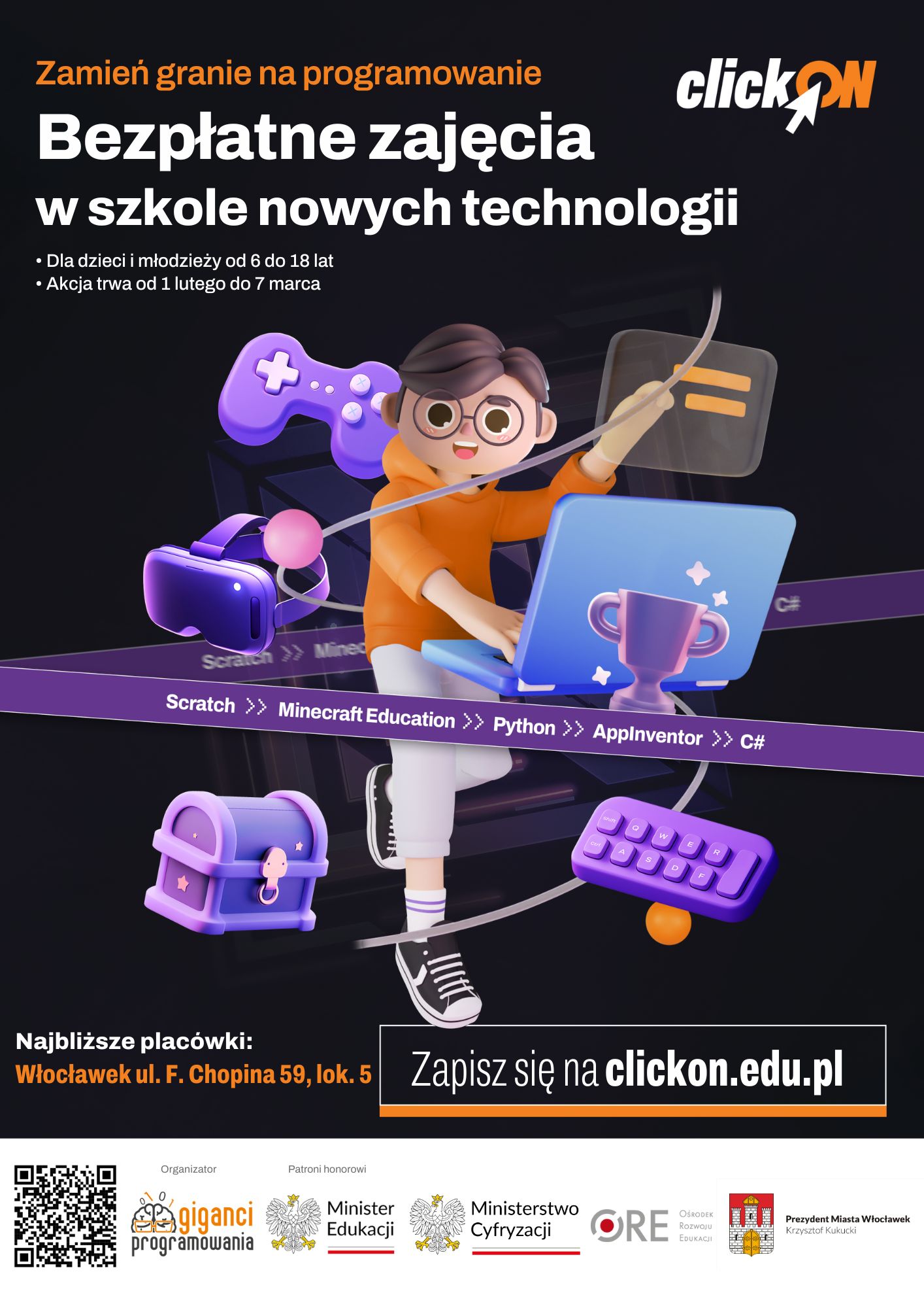 Projekt clickON – ''Zamień granie na programowanie''