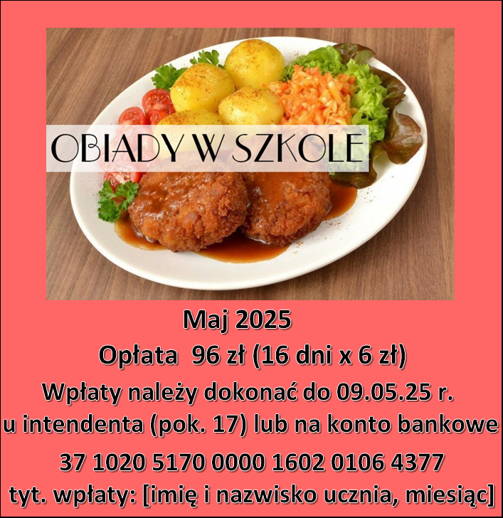 Obiady w maju 2025 r.