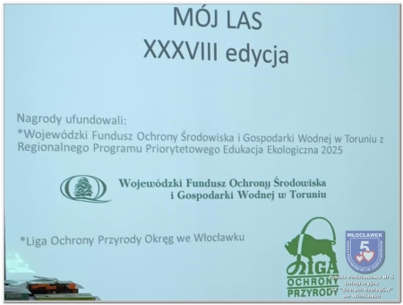 Podziękowanie za udział w konkursie: „Mój las”