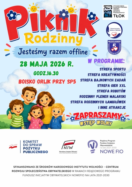 Piknik Rodzinny ,,Jesteśmy razem offline'' przy SP5