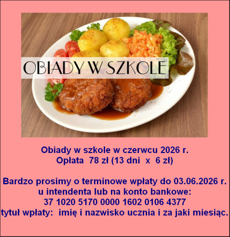 Obiady w czerwcu 2026 r.