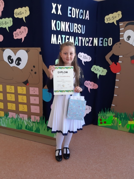 Udział uczennicy naszej szkoły w Międzyszkolnym Konkursie Matematycznym