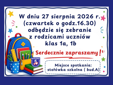 Zebranie organizacyjne z Rodzicami klas 1