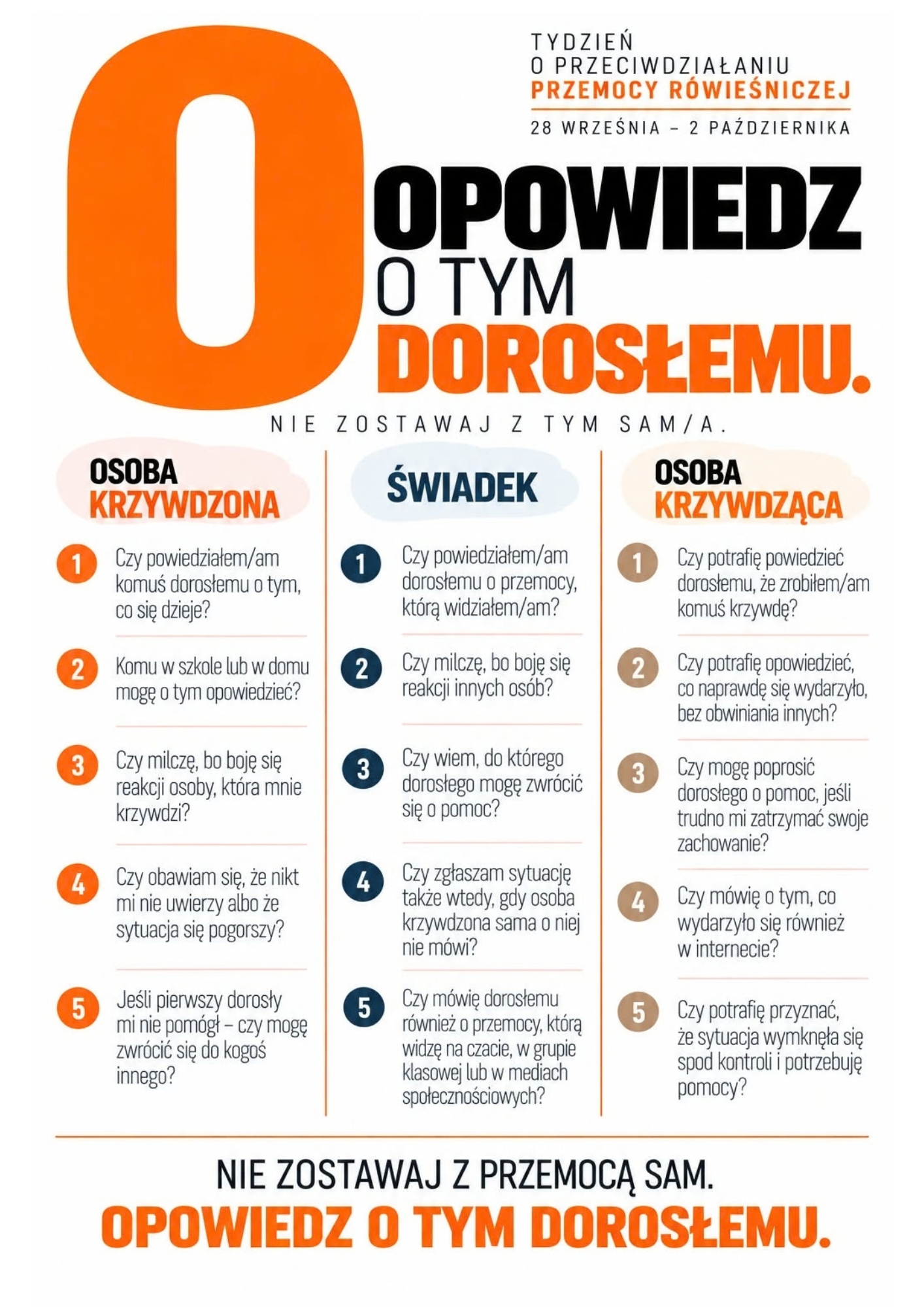 Tydzień o przeciwdziałaniu przemocy rówieśniczej - KROK 3